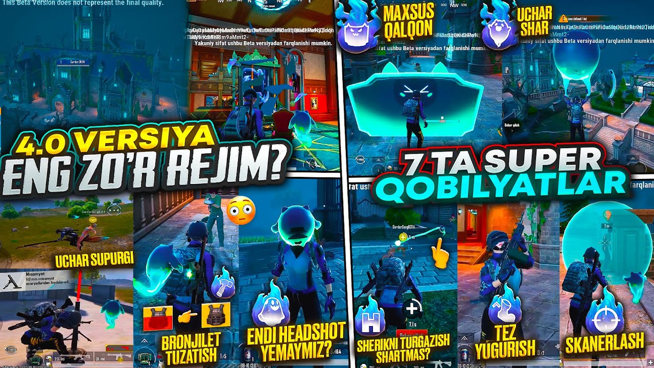 4.0 versiya YANGILIKLARI 😱 ENG ZO'R REJIM?! &bull; ARVOH va 7 ta QOBILYAT 🤯 UCHAR SUPURGI PUBG MOBILEDA!