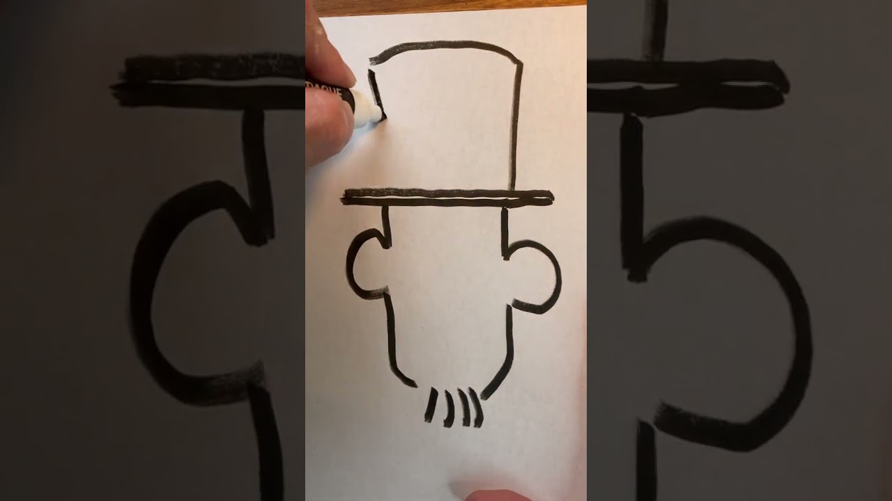 This Number Trick Makes Drawing a Abraham Lincoln SO Easy #art #tutorial #shorts