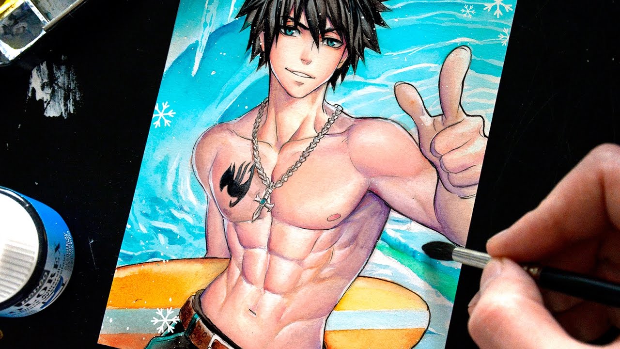 【АКВАРЕЛЬ SPEEDPAINT】 Gray Fullbuster (Fairy Tail)