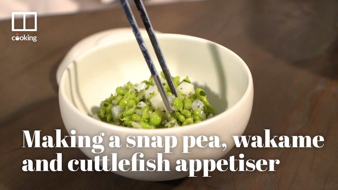 Richard Ekkebus of Amber shares his recipe for snap peas and cuttlefish