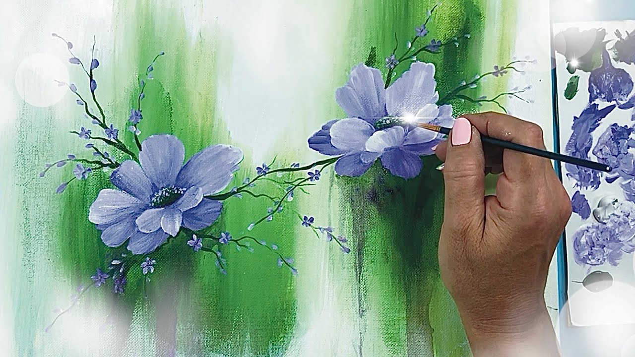 Красим цветы акрилом Радость и цвета для вашего дома-Легко и быстро.