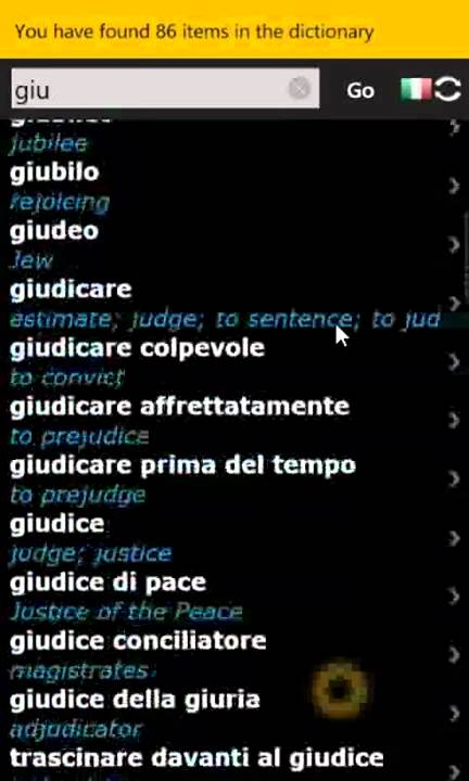 Italian English Dictionary & Translator for Windows Phone 7 by BitKnights