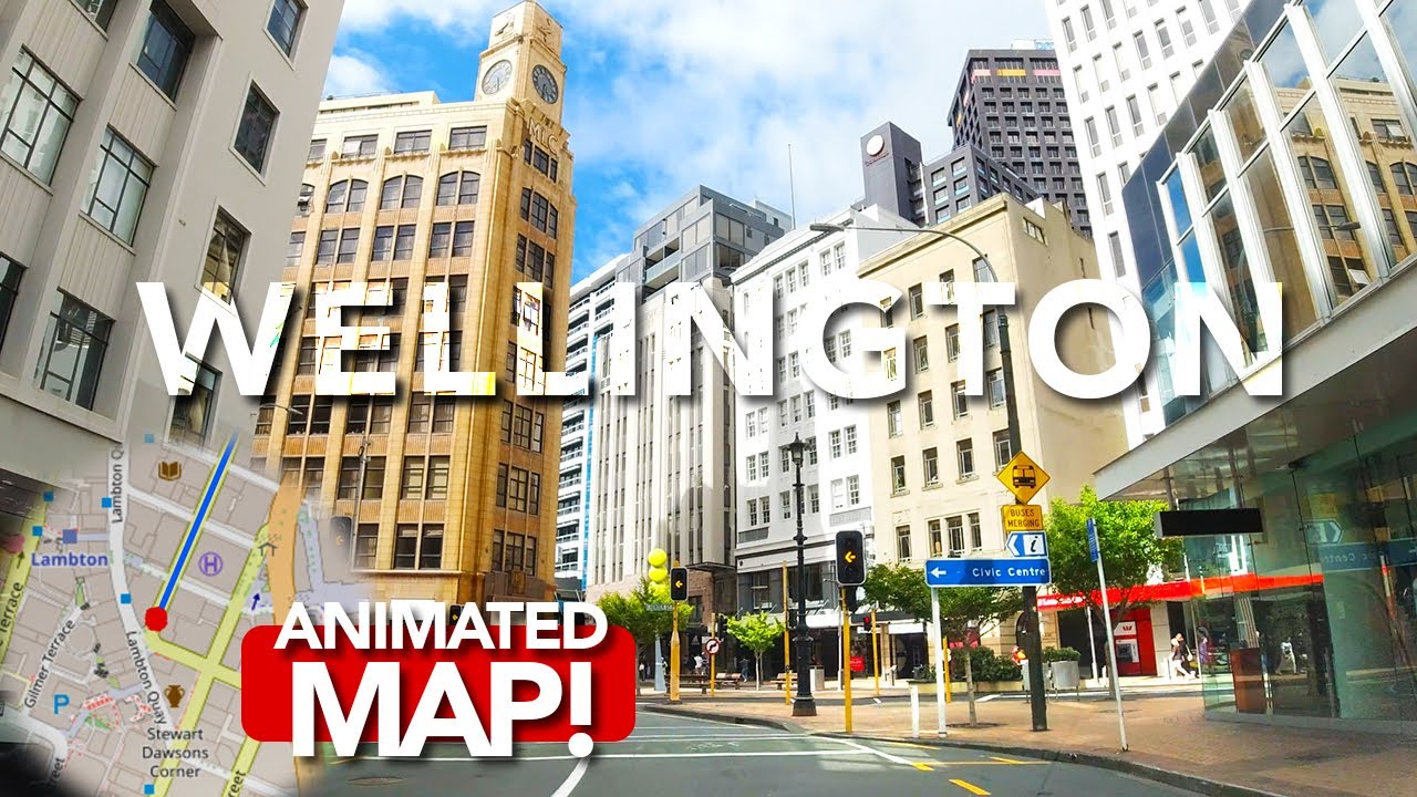Driving Through Wellington, New Zealand 🚗 | Explore the City with a Live Animated Map!