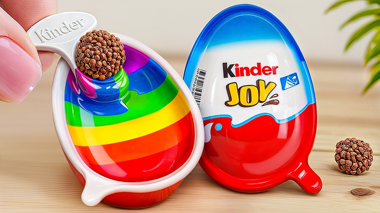 Satisfying Rainbow Kinder Joy Cake Decorating | Awesome Miniature Rainbow Jelly Cake Recipe