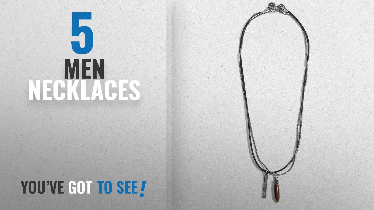 Guess Necklaces [ Winter 2018 ]: G by GUESS Men's Black and Hematite-Tone Crystal Pendant Necklace
