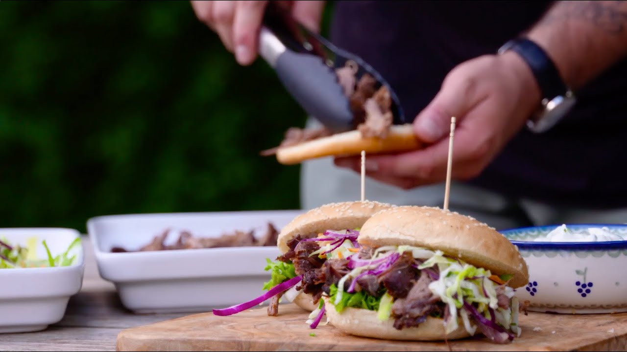 Pulled Pork Burger vom Wildschwein