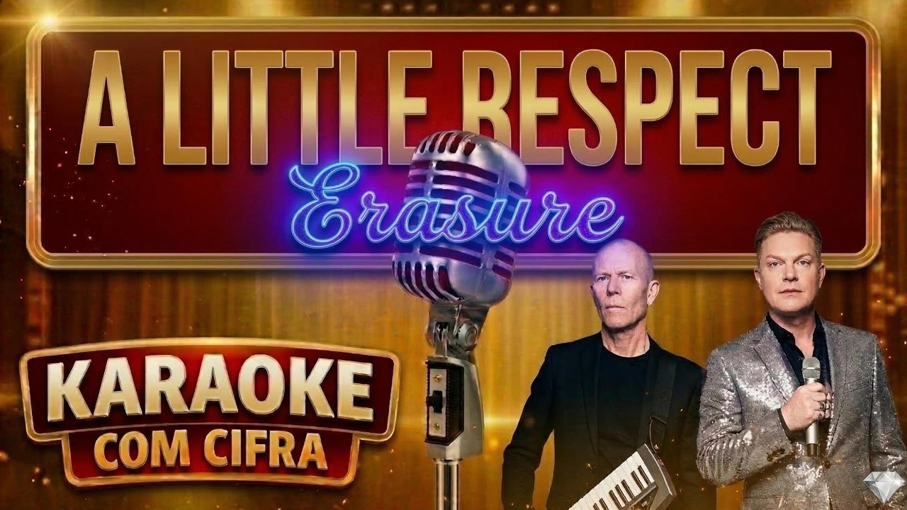 Karaoke A Little Respect - ERASURE Backing track with guitar chords on screen - Remastered