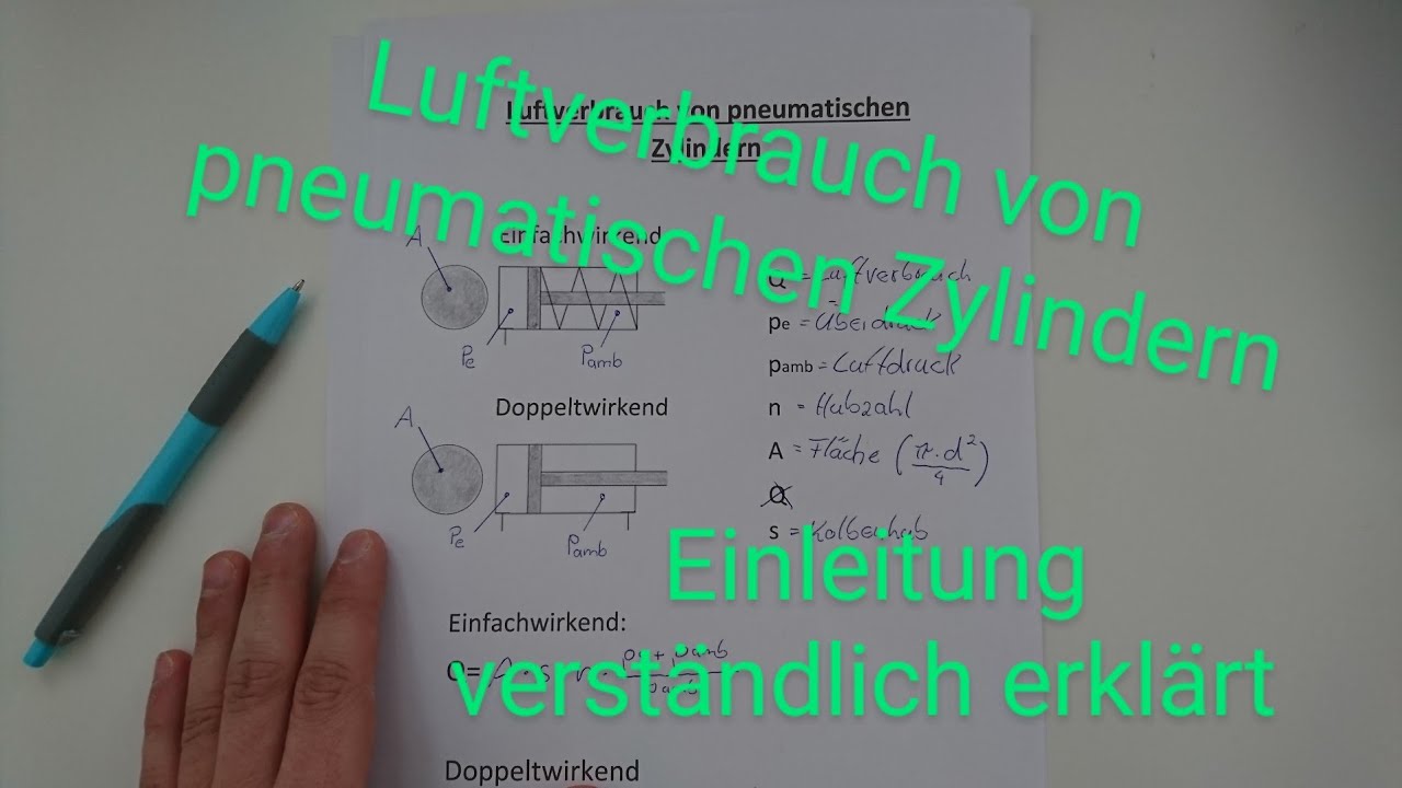 Luftverbrauch von Pneumatischen Zylindern | leicht erklärt | Einleitung | Dave Seller