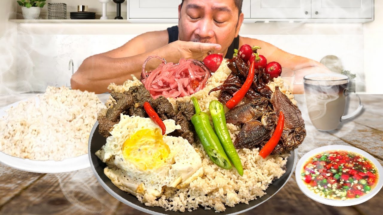 ALMUSAL SA KAWALI!!! TAPSILOG!!! DANGGIT!!! PUSIT!! GARLIC SINANGAG!! PINOY! FILIPINO FOOD, MUKBANG!