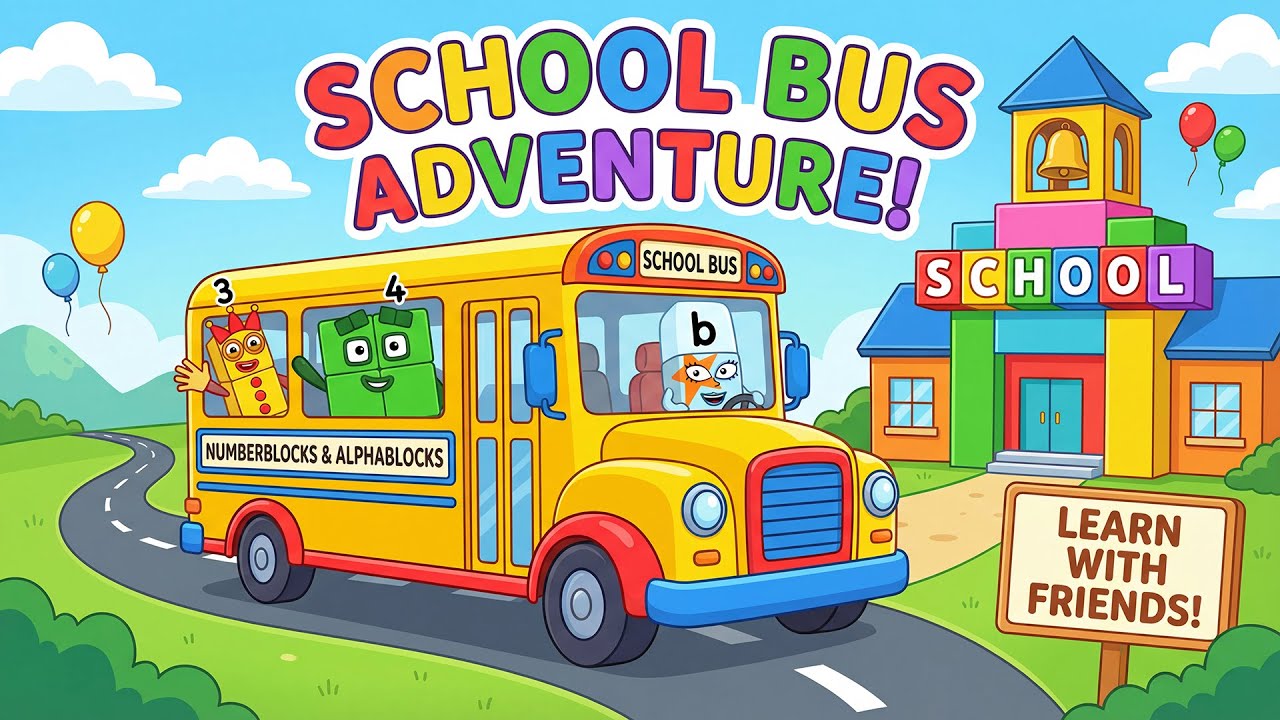 Numberblocks & Alphablocks:Learning Numbers & Phonics for Kids! 🚌 School Bus Adventure with Friends