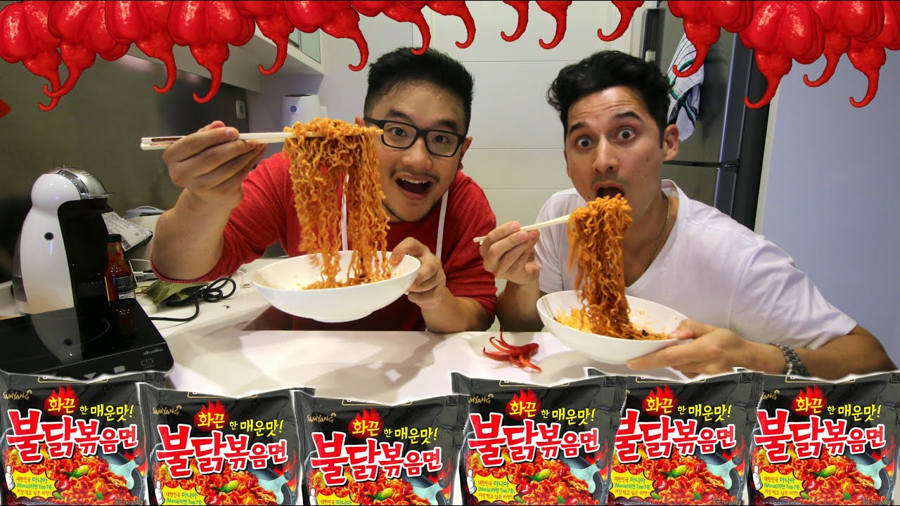 Hardcore Fire Noodle Challenge (Extract,Carolina Reaper, Samyang) W/ Nino Fernandez