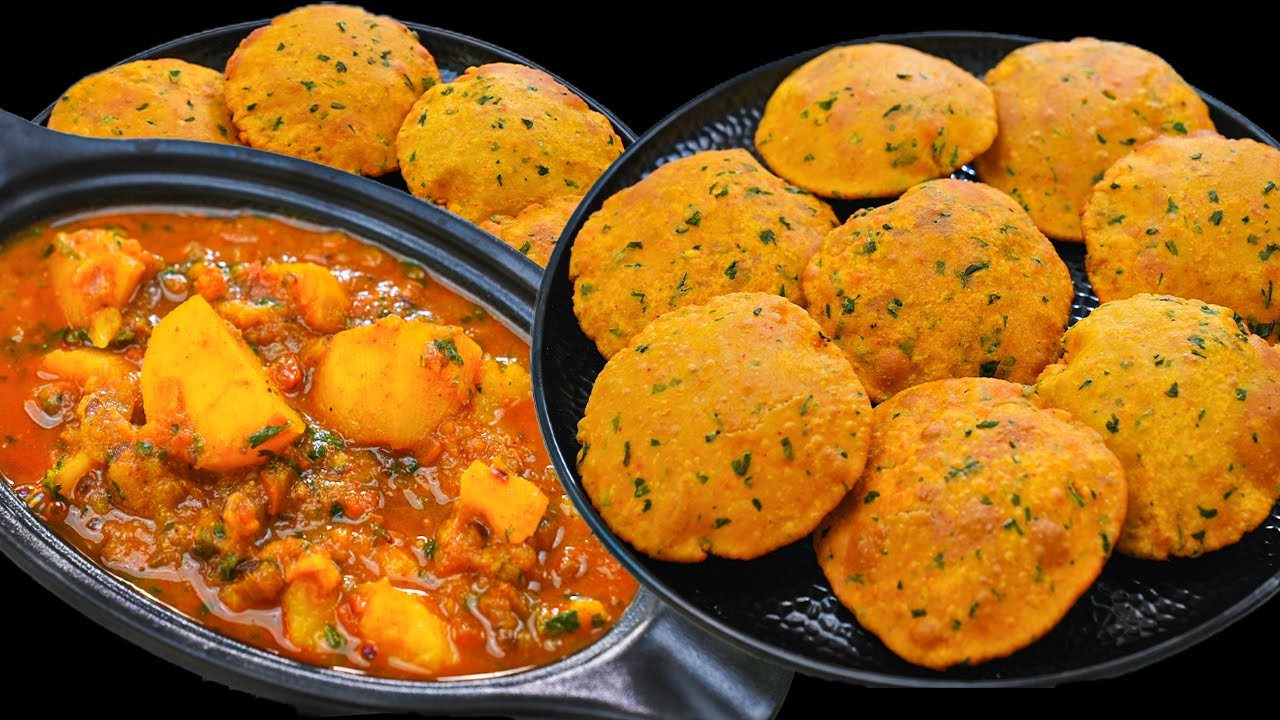 मूंग दाल की मसाला पूरी और आलू की सब्ज़ी | Moong Dal Poori | Aloo ki sabzi Recipe | Kabitaskitchen