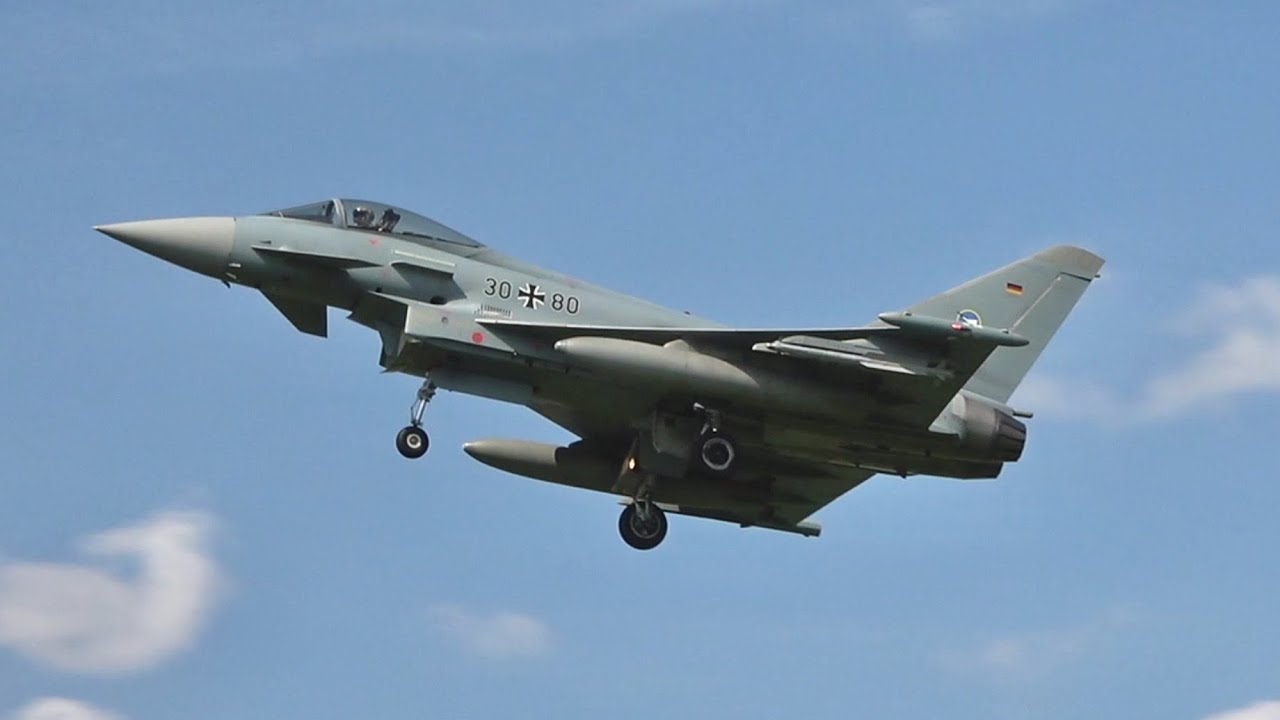 8 Eurofighter Typhoon Luftwaffe German Air Force arrival at TaktLwG 74 Neuburg ETSN