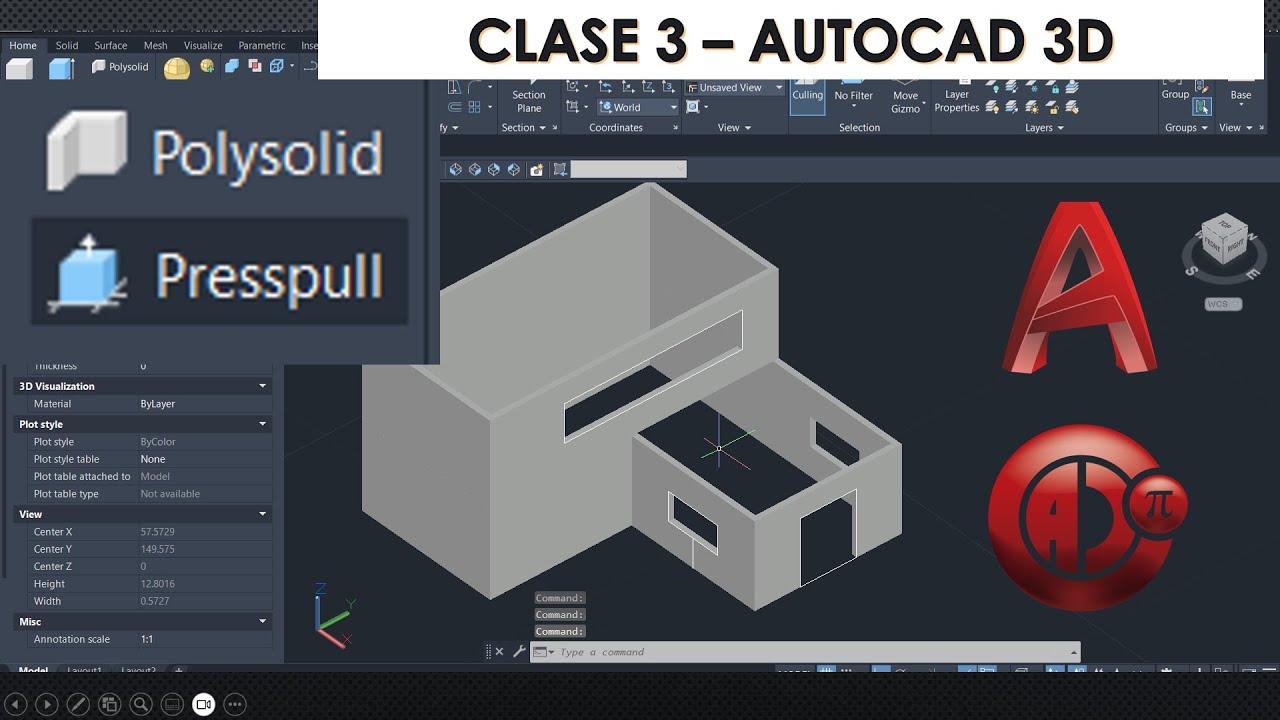 AutoCAD 3D | CLASE 3 | Principiantes | Presspull - PolySolid |
