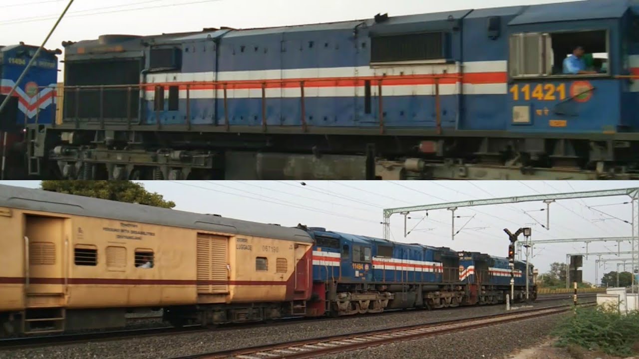 Okha Delhi S Rohila 09523 With Dual Alco Locomotive Viramgam Jn