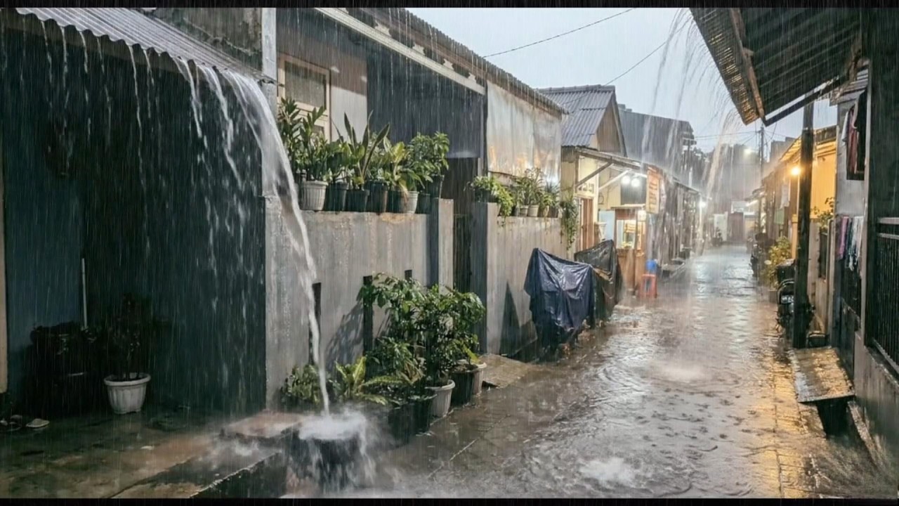 Nonstop heavy rain ambience | Relaxation rainfall to help you fall asleep quickly 🌧️