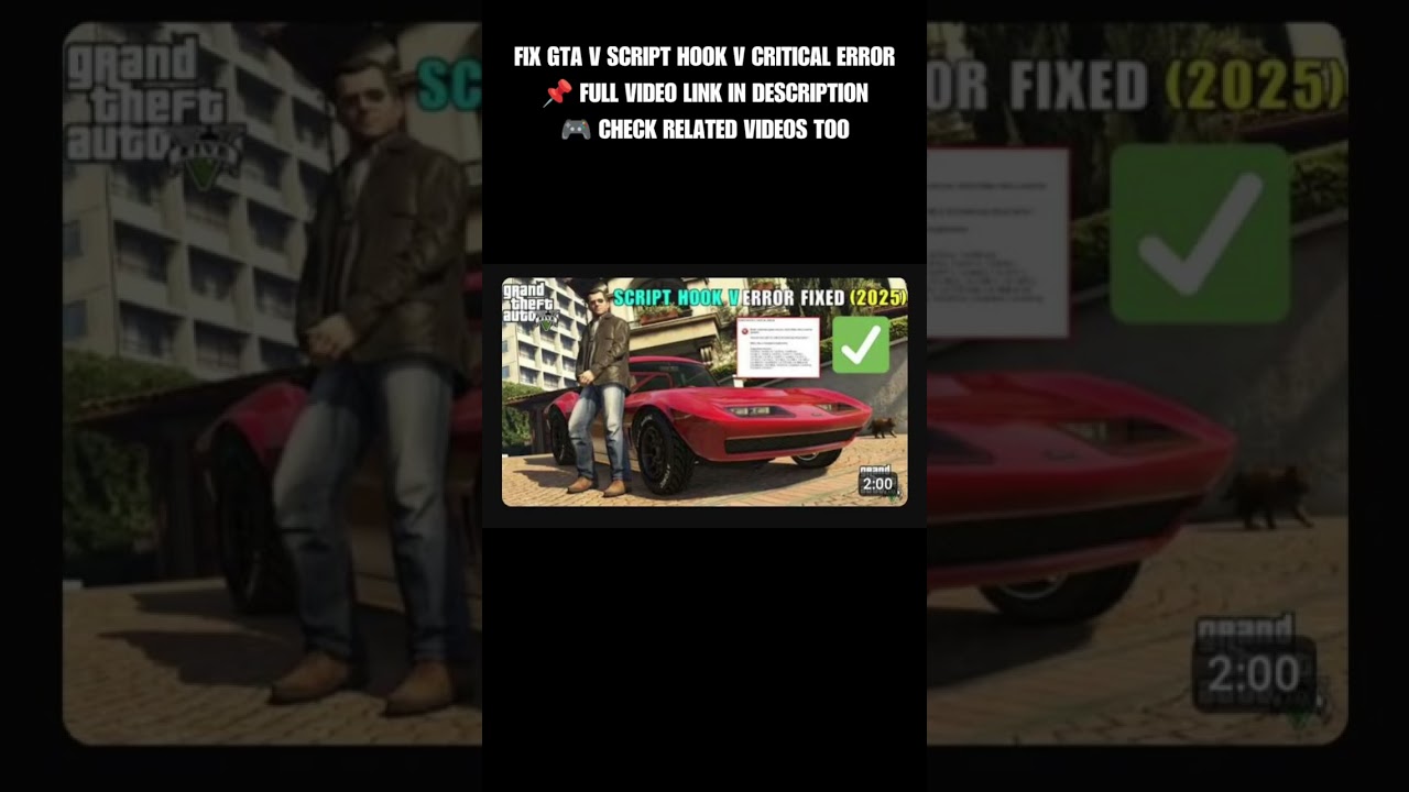 GTA V How to Fix Script Hook V Critical Error 2025 #gta