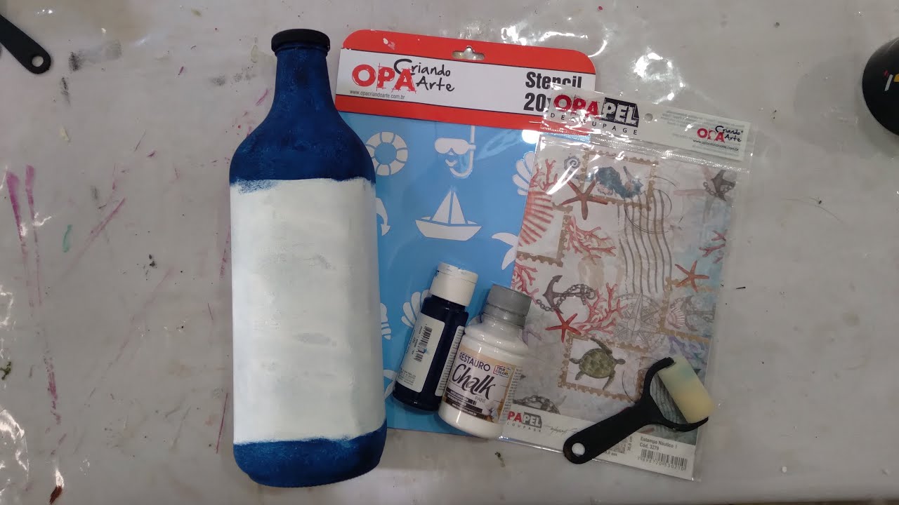 Live- Garrafa Decorada Nautico/ OPAPEL