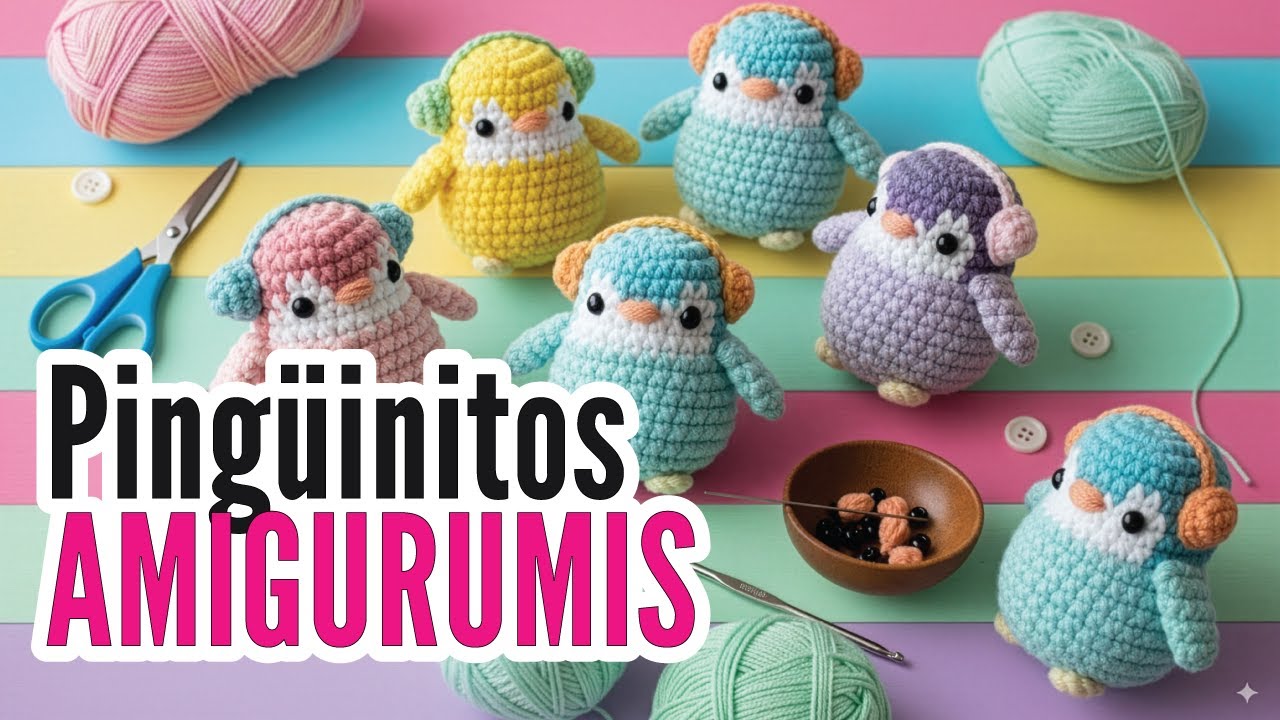 🐧✨ Aprende a Tejer PINGÜINITOS Amigurumi Paso a Paso | Tutorial Fácil para Principiantes