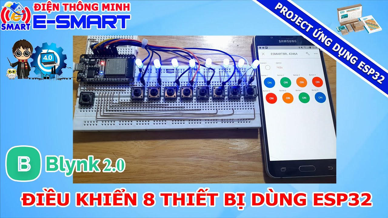 Điều khiển 8 thiết bị dùng blynk iot và esp32 - hướng dẫn sử dụng blynk iot - blynk 2.0