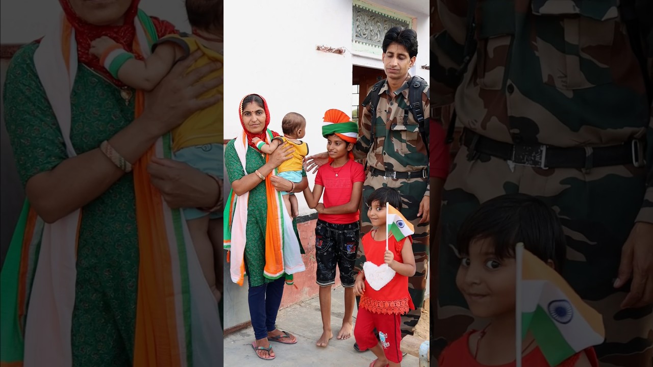 Indian army soldier 🇮🇳 Tum Ghar Kab Aaoge Family Life #shorts #viral #army #papa #family