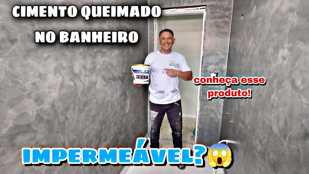 COMO DEIXAR IMPERMEÁVEL  EFEITO CIMENTO QUEIMADO #cimentoqueimado #impermeabilizacao #banheiro
