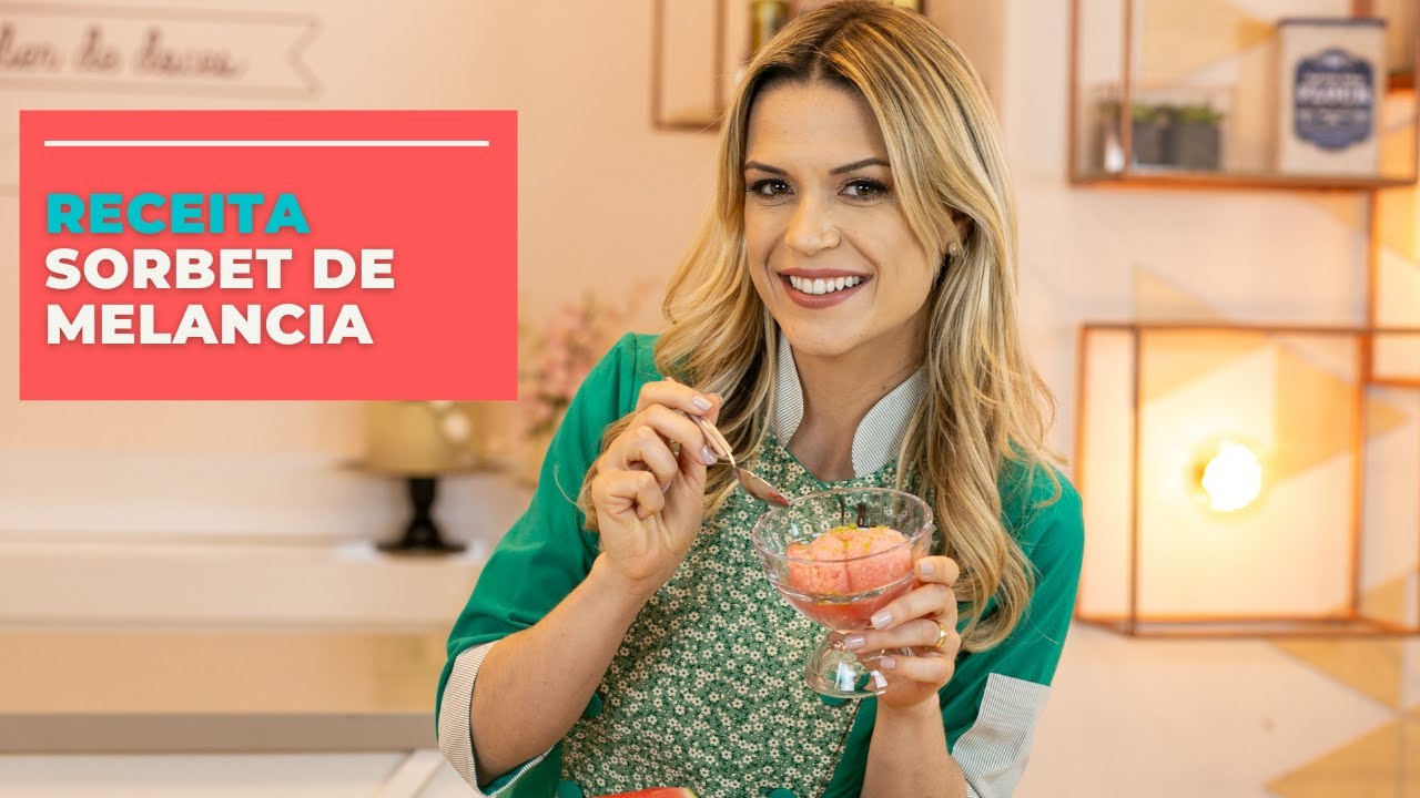 Aprenda como  fazer um delicioso e refrescante Sorbet de Melancia. Uma receita prática e fácil!
