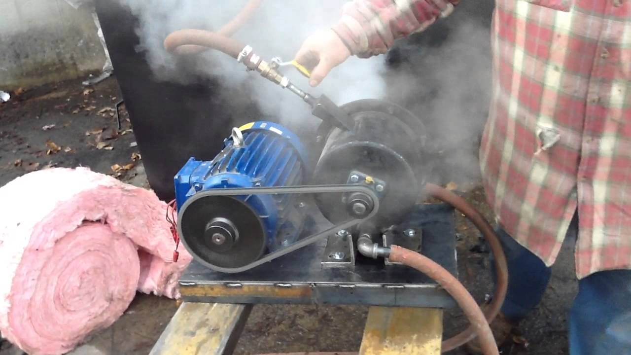 Tesla turbine second live steam test.