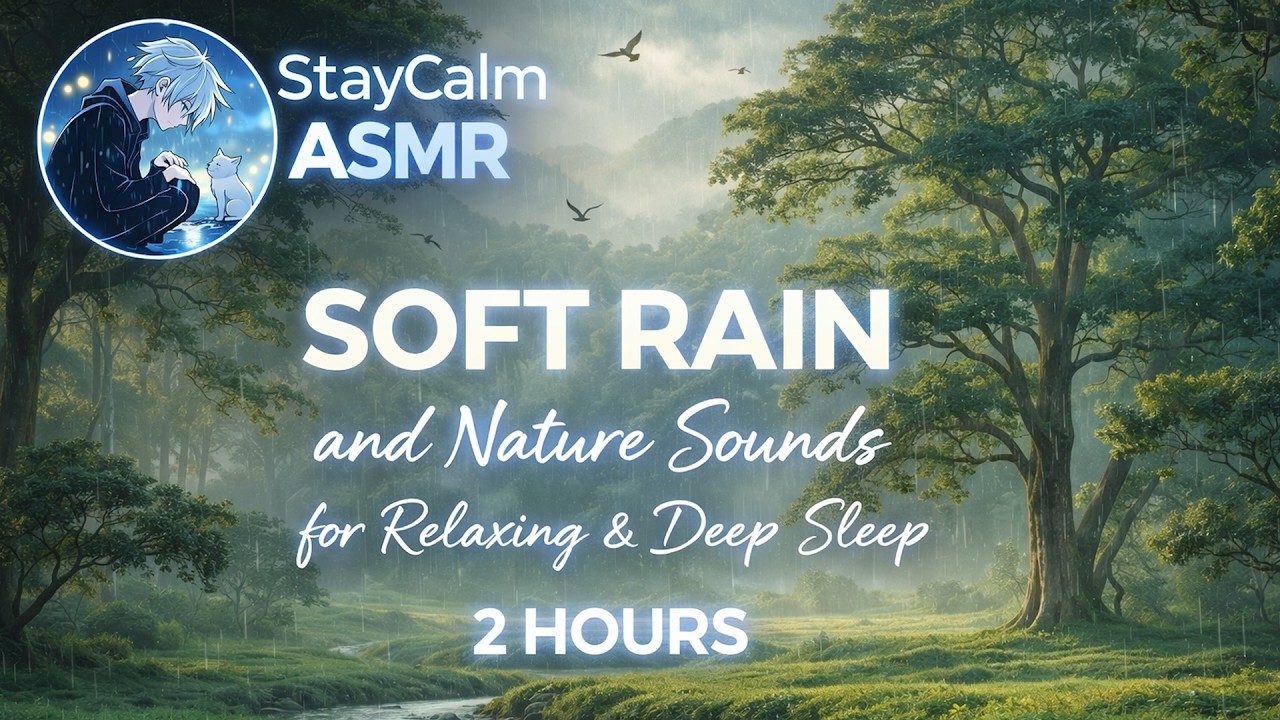 Soft Rain & Nature Sounds for Deep Sleep 🌧️ 2 Hours Relaxing Rain Ambience