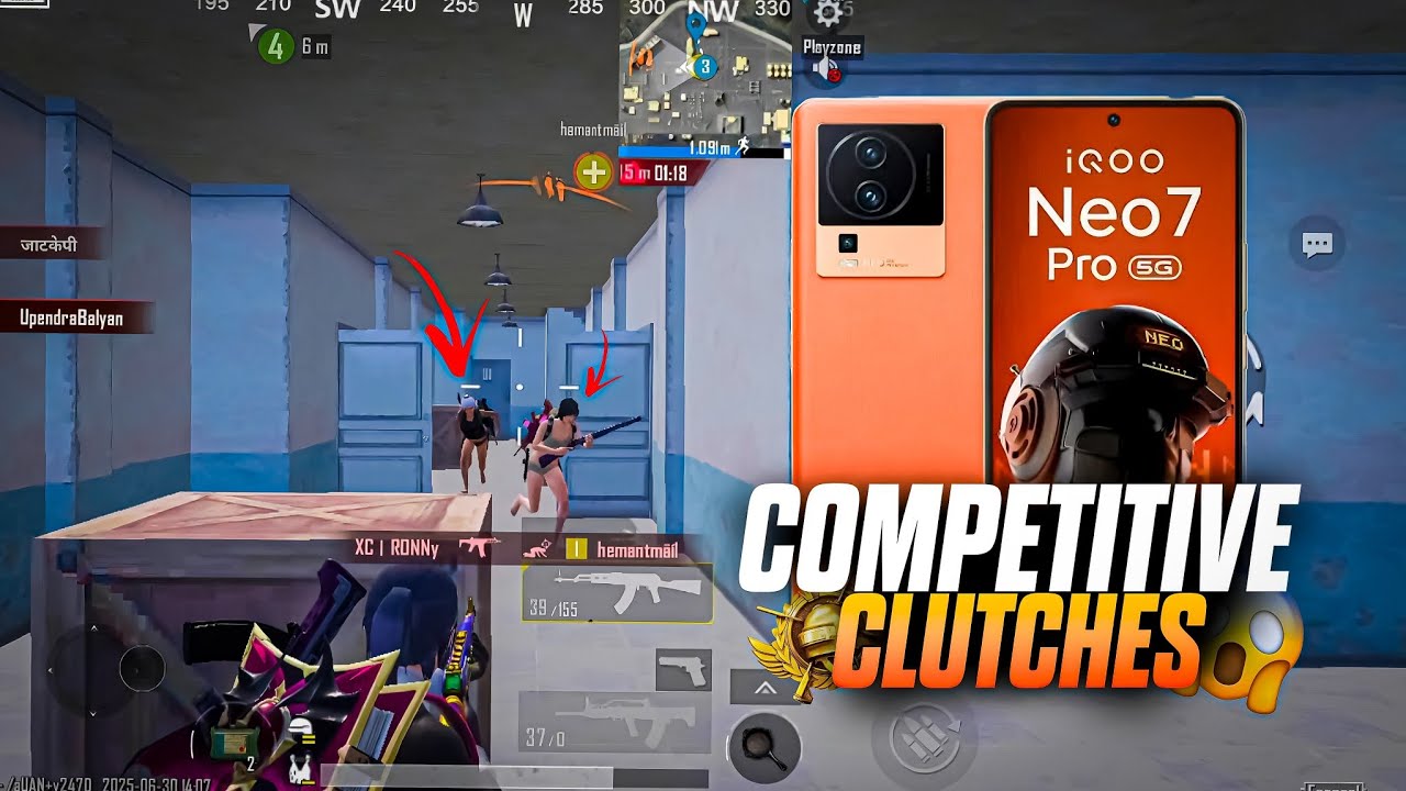 BGMI COMPETITIVE CLUTCHES 💀🔥 IQOO NEO 7 PRO | SMOOTH + 90FPS PUBG | BGMI TEST