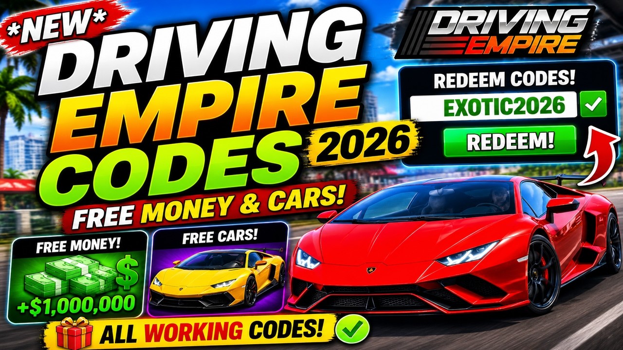 Driving Empire Codes 2026 🎁 NEW Working Codes Free Money & Cars for Roblox Driving Empire