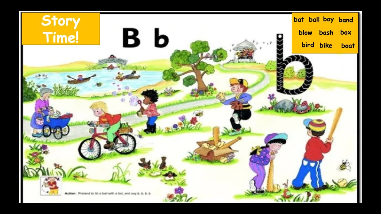 Jolly Phonics Letter Bb Story with Sound & Vocabulary