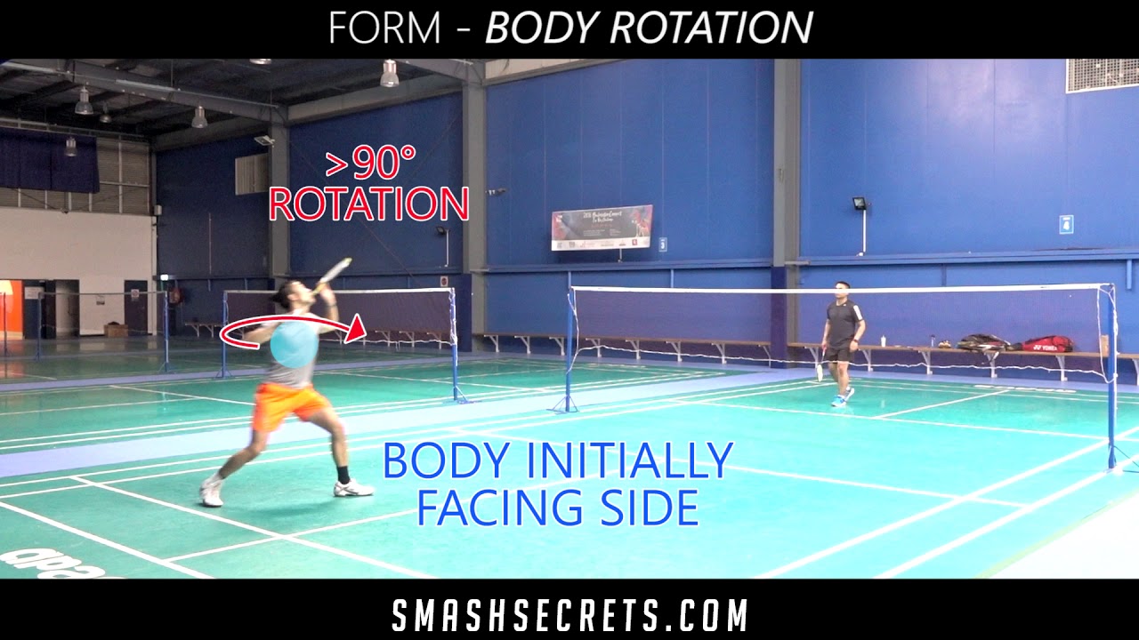 Power Badminton Smash  - The Body Rotation