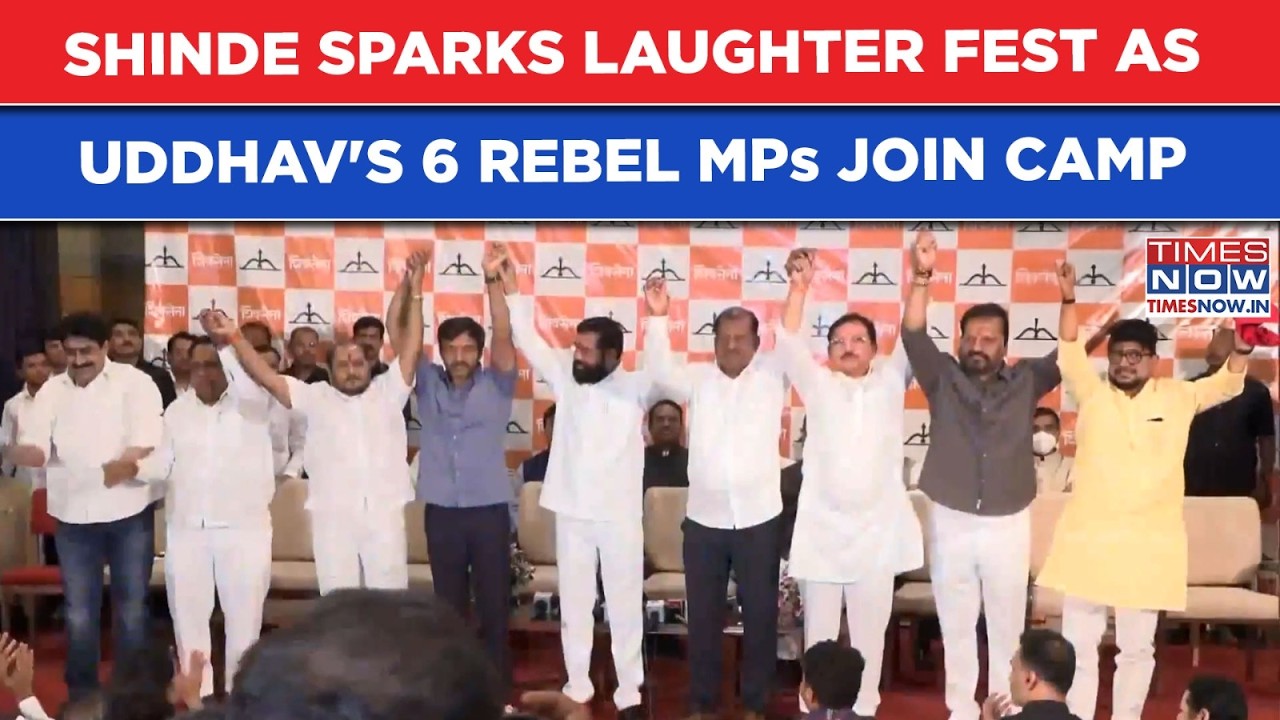Watch Eknath Shinde Spark Laughter Fest As 6 Shiv Sena UBT Rebels Join, Uddhav's Fort Crumbles