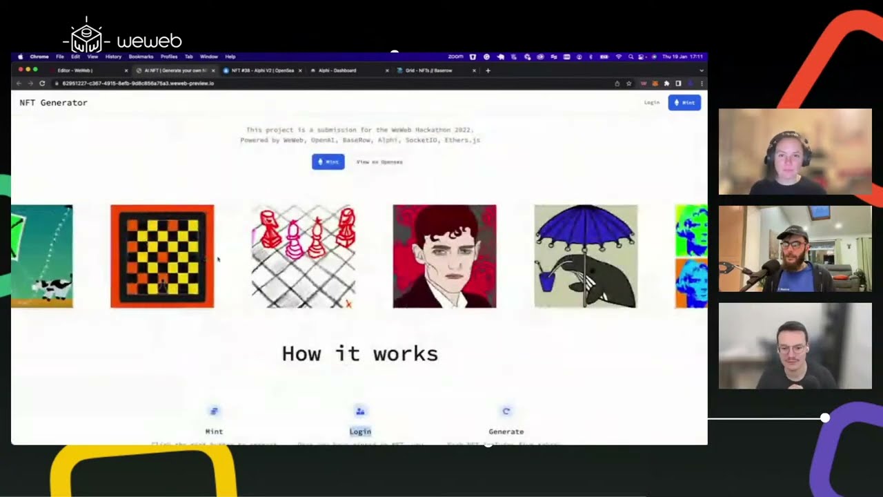 Building a Web3 app to mint AI-generated NFTs on Weweb