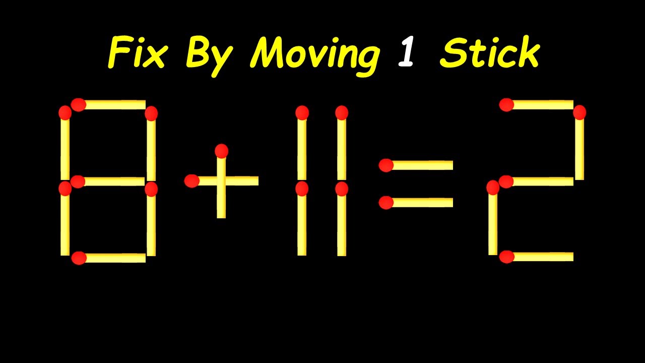 Can You Solve This Matchstick Puzzle? | Move 1 Stick to Fix the Equation!