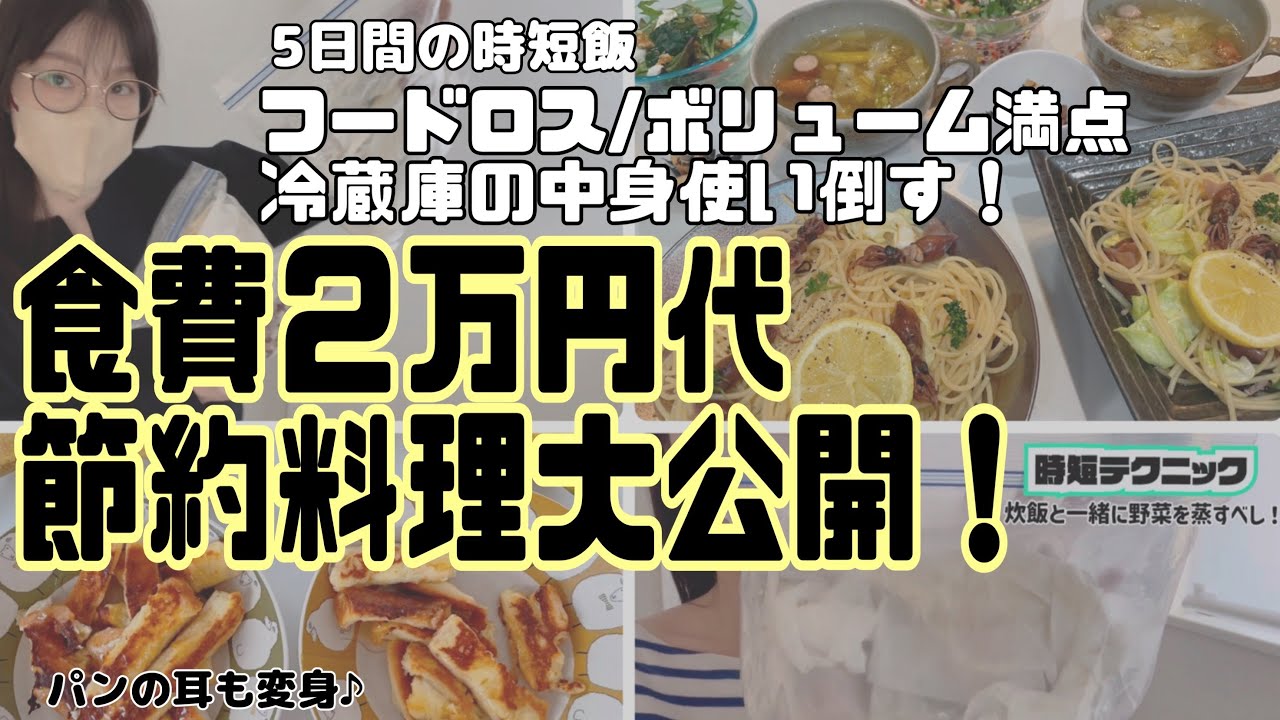 【節約料理5日間】冷凍庫の中身でアレンジレシピ大公開！時短簡単料理/食費2万円代パート主婦