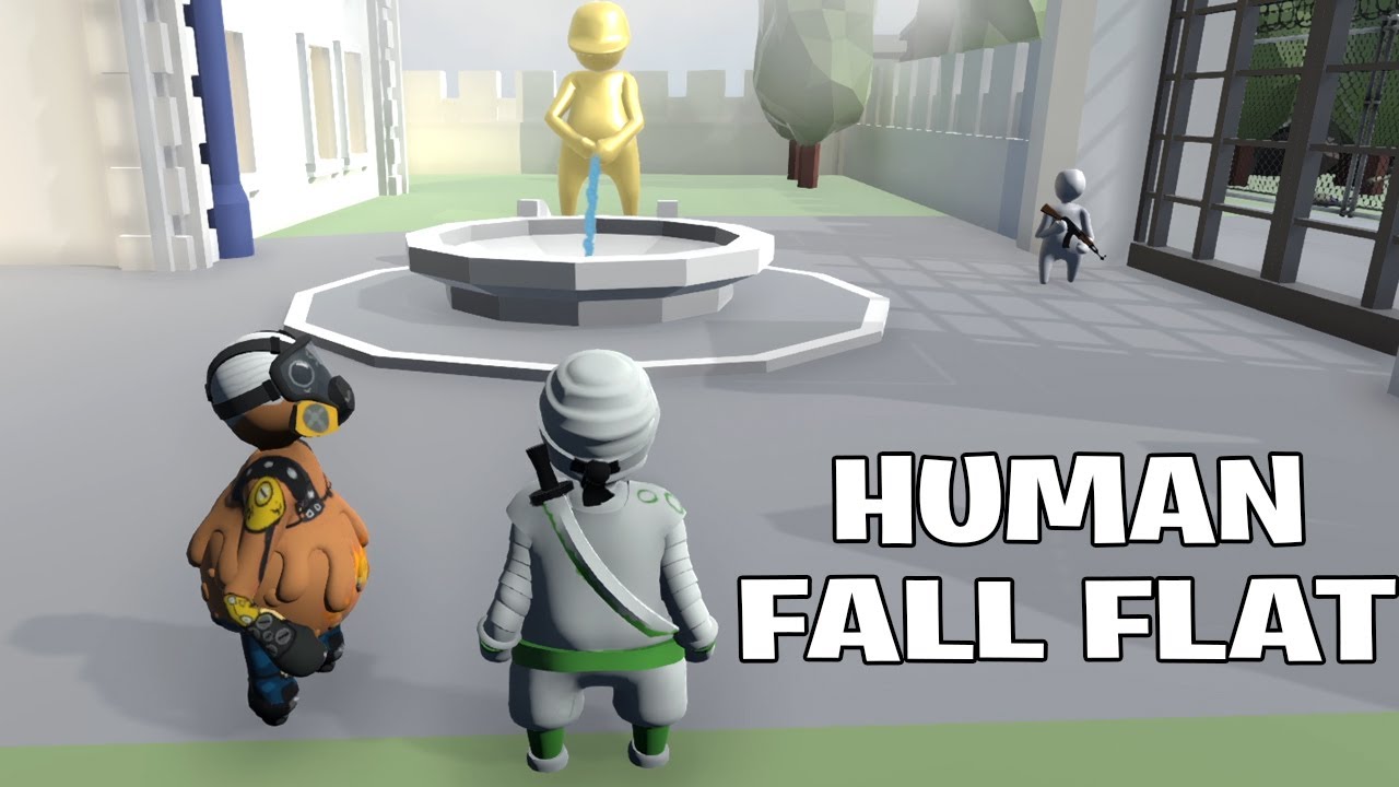 GENJI AND ROADHOG PROTECTING MANSION FROM ZOMBIES in HUMAN FALL FLAT