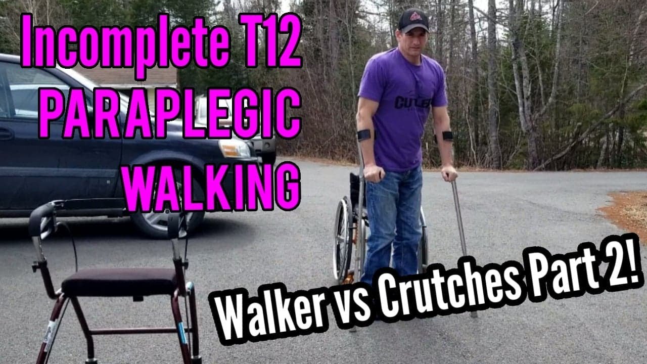 Paraplegic Walking -  Walker vs Crutches  Part2! #paraplegic #wheelchair #disability