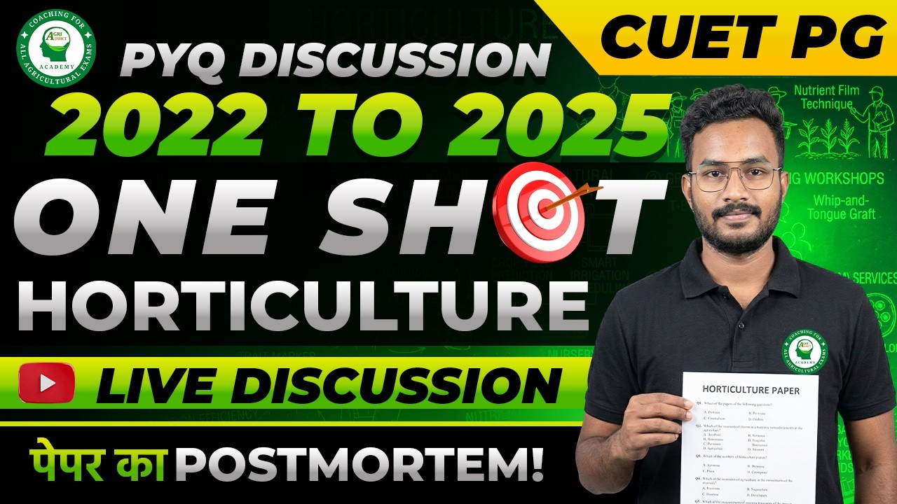 CUET PG 2022 to 2025 Horticulture PYQ Discussion | Paper Analysis by Chaitanya Sir