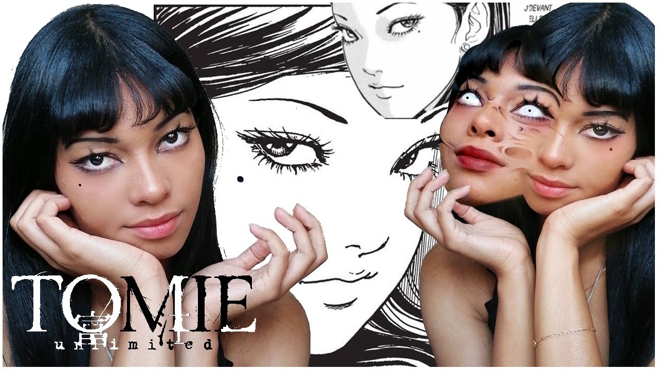 HALLOWEEN 🦇 Tomie Makeup  富江 for Brown skin ~ Natural big eyes small nose