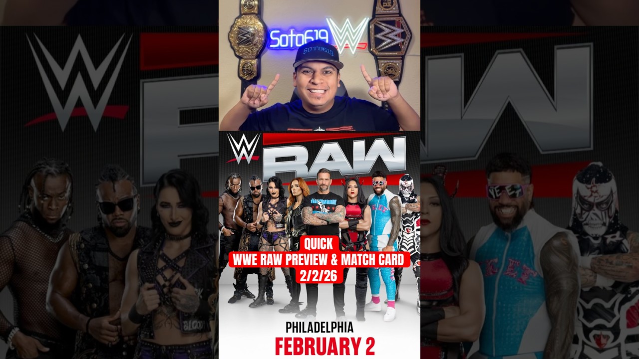 QUICK WWE RAW PREVIEW & MATCH CARD 2/2/26 Stephanie Vaquer vs Raquel #wwe #raw #rawpreview #soto619