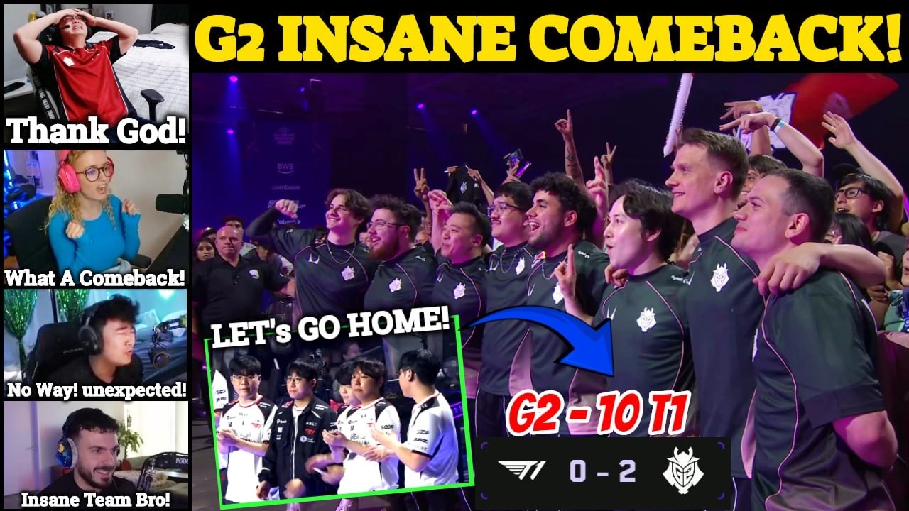 Valorant Streamers Reacts to G2 Shows 2 -10 Insane Comeback Against T1 in VCT Masters Santiago