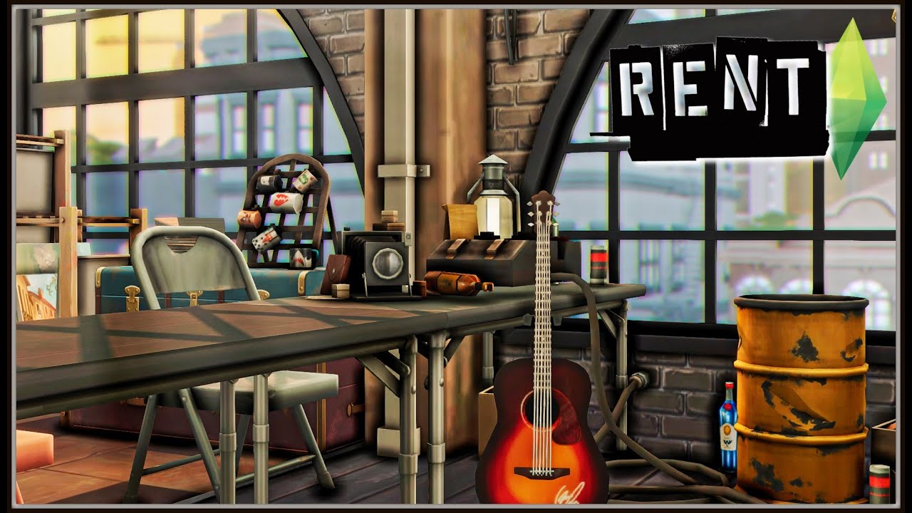 RENT The Musical in The Sims 4: Mark and Roger's Apartment (No CC) - Stop Motion Build