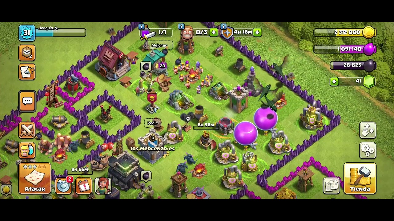 Jugando Clash of clans