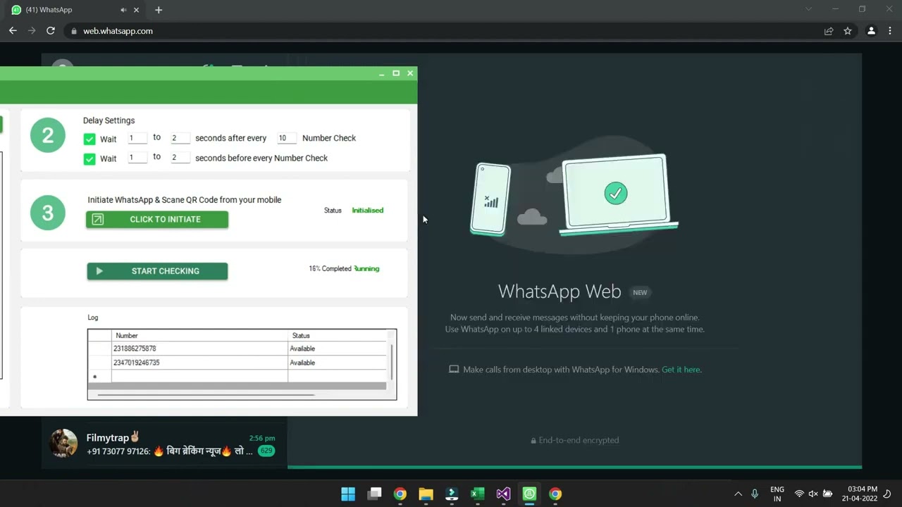 5 WhatsApp Number Filter using  WA Sender