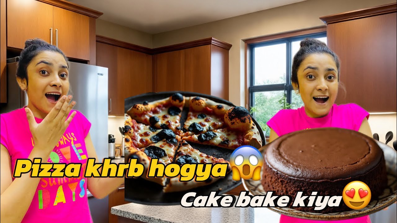 Pizza or cake bake kiya😍| Pizza khrb hogya😱| Maham younas