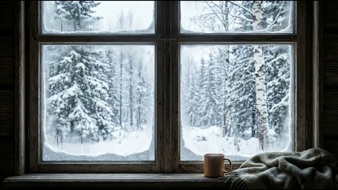 Snowfall Outside the Window ❄️ 1 Hour of Pure Silence | Cozy, Calm, Meditative