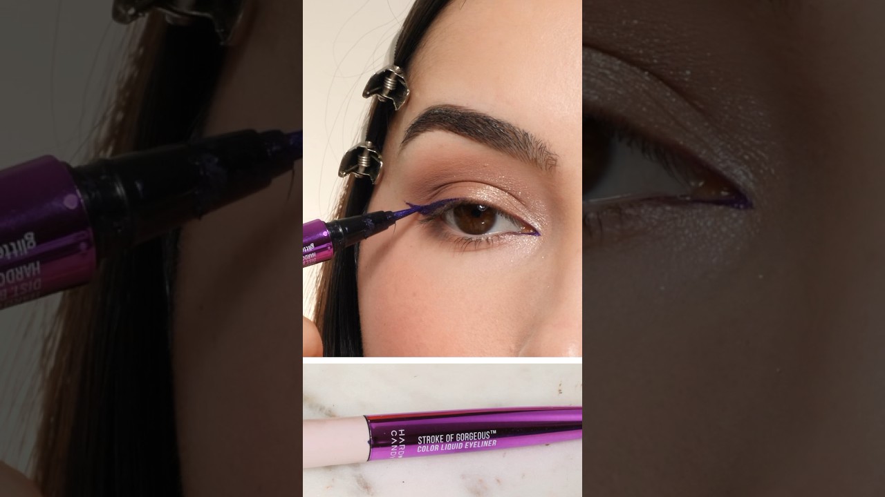 Easy Purple Eyeliner Eye Makeup❤️ #eyeliner #makeup