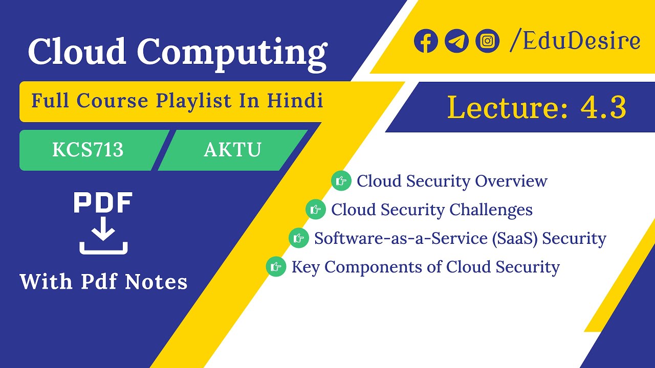 Cloud Security Overview | Cloud Security Challenges | Software-as-a-Service (SaaS) Security |  AKTU